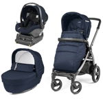 Carucior 3 In 1, Peg Perego, Book Plus 51 S, Titania White, i-Size Class, Class Navy