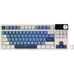 ROYAL KLUDGE Tastatura Gaming Royal Kludge S85, iluminare RGB, Wired, Wireless 2.4Ghz, Bluetooth, Cloud Switch (Bej/Albastru), ROYAL KLUDGE