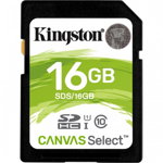 Card de memorie Kingston SDHC Canvas Select 16GB Class 10 80R UHS I, Nova Line M.D.M.