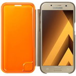 Husa de protectie Samsung Neon Flip Cover pentru Galaxy A3 (2017), Gold