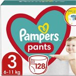 Pampers Pants Pantaloni 3, 6-11 kg, 128 buc., Pampers