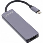Docking station USB 3.2-C la HDMI 4K30Hz/2 x USB-A + card reader, InLine IL33271I, InLine