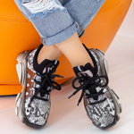 Pantofi Sport Dama cu Platforma SZ232 Black-Guncolor | Mei, Mei