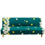 Husa elastica universala pentru canapea si pat,verde cu flori galbene, 190 x 210 cm, oem