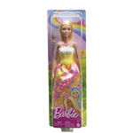 Papusa Barbie cu parul blond si galben