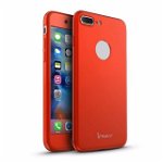 Husa Apple iPhone 7 Plus, FullBody Elegance Luxury iPaky Red, acoperire completa 360 grade cu folie de sticla gratis, iPaky