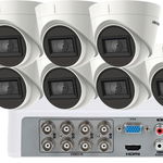 Sistem supraveghere Hikvision 8 camere de exterior PoC 5MP 2K+ IR 20m KIT8CH3030B