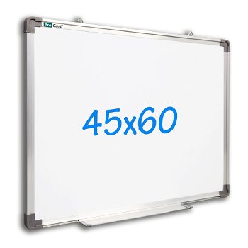 Tabla magnetica 45x60 cm, rama de aluminiu, alba, tavita suport marker, Procart