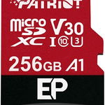 Card memorie Patriot PEF256GEP31MCX, 256GB, MicroSDXC, adaptor SD, Clasa 10 U3, 80MB/s, negru-rosu