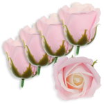 Trandafir din sapun roz degrade 5cm cu tija din plastic 5 set, Galeria Creativ