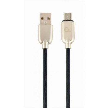 Cablu de date Premium Rubber, USB - micro USB, 1m, Black, Gembird