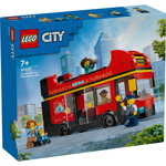 LEGO® City - Autobuz turistic rosu cu etaj 60407, 384 piese, LEGO