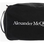 Alexander McQueen Canvas Travel Toiletry Case With Logo Print Black