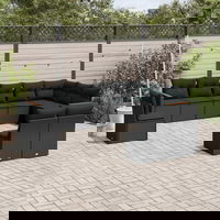 Set canapele de gradina cu perne vidaXL, 10 piese, negru, poliratan, 69.74 kg