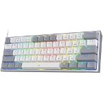 Tastatura gaming Fizz PRO RGB Mechanical \White Gray Red Switch, Redragon