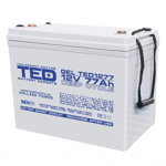 acumulator 12v gel deep cycle, dimensiuni 259 x 168 x 211 mm, baterie 12v 77ah m6, ted electric ted003409, TED Electric