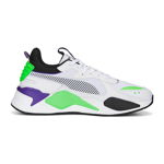 Puma, Pantofi sport cu detalii din piele intoarsa RS-X Geek, Alb/Verde electric