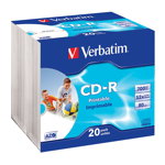 Mediu stocare Verbatim CD-R AZO Wide Inkjet Printable 20 bucati