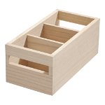 Cutie depozitare din lemn paulownia iDesign Wood Handled, 12,7 x 25,4 cm, iDesign
