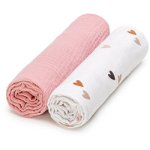 T-TOMI BIO Muslin Diapers scutece textile Love 65 x 65 cm 2 buc, T-Tomi