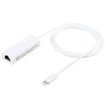 Adaptor Lightning Apple la RJ45 Ethernet 10/100Mbps, KRASSUS, compatibil cu iPhone, iPad, 1m, alb