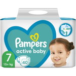 Pampers Active Baby Size 7 scutece de unică folosință 15+ kg 40 buc, Pampers