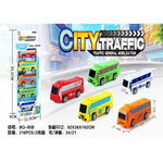 Set 5 autobuze City Traffic, pull-back action, 32.5×11.3×4cm, multicolor, +3ani, en-gros, 