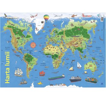 Puzzle Mimorello - Harta lumii, 168 piese