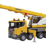 Camion Bruder - Scania Super 560R, cu macara Liebherr LTF 1045, cu lumini si sunete, 1:16