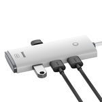 Hub USB 4in1 Baseus Lite Series, 4 porturi USB 3.0, 25cm (alb), Baseus