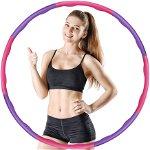 Cerc pentru fitness/masaj Bify, metal/spuma, roz/mov, 88 cm
