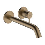 Baterie lavoar cu montaj pe perete, Hansgrohe, Tecturis S, cu pipă de 22,5 cm, bronz periat, Hansgrohe