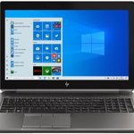 Laptop HP Zbook 15 G6 15.6 inch FHD Intel Core i7-9850H 16GB DDR4 1TB HDD 512GB SSD nVidia Quadro T2000 4GB FPR Windows 10 Pro Dark Ash