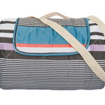 Patura picnic voiaj SOMNART Stripes, impermeabila, microfibra, 180 x 200 cm, multicolor
