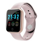Ceas smartwatch techstar® i5, 1.3 inch lcd, bluetooth 4.0 + edr, monitorizare tensiune, puls, oxigenare sange, alerte hidratare, roz