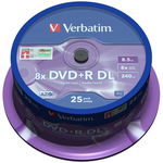 DVD+R 8.5GB 8x Double Layer Matt Silver Spindle 25 buc., VERBATIM