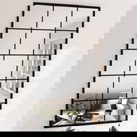 Oglinda de perete vidaXL, negru, 100x60 cm, metal