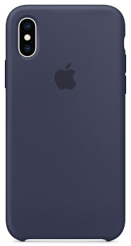 Husa Protectie Spate Apple iPhone XS Silicone Case Midnight Blue
