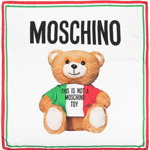 Moschino MOSCHINO Moschino Teddy Bear Logo Scarf White, Moschino