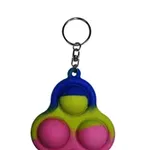 Jucarie antistres, Pop it, breloc, silicon, triunghi, 8 cm, tricolor