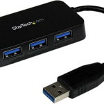 Hub USB Startech ST4300MINU3B, 4x USB 3.2 Gen 1 (Negru), Startech