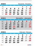 Calendar 2024 de perete, A3 triptic lucios, 