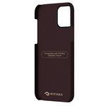 Carcasa PITAKA MagEZ Plain compatibila cu iPhone 12 Black/Red, PITAKA