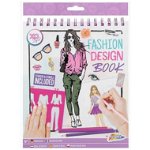 Carte de colorat Fashion Design Book cu stickere si sabloane incluse, Grafix