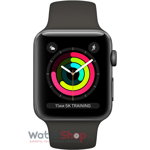 Apple Watch 3, GPS, Carcasa Space Grey Aluminium 42mm, Black Sport Band