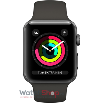 Apple Watch 3 42mm Space Grey Case, Black Sport Band