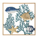 Decoratiune de perete Fish, Mauro Ferretti, 50.2 x 50.2 cm, fier, multicolor, Mauro Ferretti