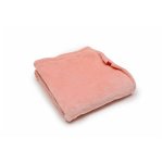 Paturica pufoasa de plus roz, din polyester, 75x75 cm, KidsDecor
