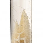Veioza sticla bej polirasina maro tiffany 12x12x28 cm