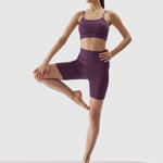 Șort de yoga cu uscare rapidă din materiale reciclate pentru femei - mov, 4F Sportswear